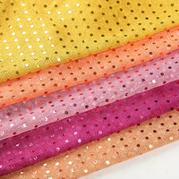 Tissu pailleté métallique de 3 mm, tissu en maille de polyester tricoté, tissu à paillettes pour décoration de fête