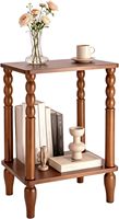 Table d'appoint en bois massif à deux niveaux, petite table basse pour salon, chambre et petits espaces, avec montage simple