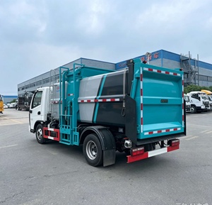 Camion à déchets de cuisine entièrement électrique Feidie Aochi de 8 mètres cubes avec plaque d'immatriculation bleu-vert - Product Image 2