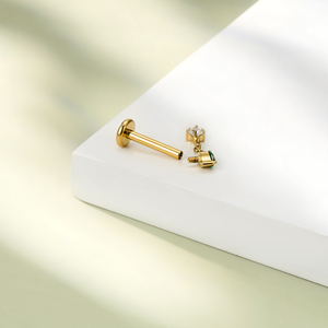 Toposh Titanium Fashion Labret <span class=keywords><strong>Piercing</strong></span> d'<span class=keywords><strong>oreille</strong></span> avec zircon taille marquise et pendentif pour <span class=keywords><strong>piercing</strong></span> cartilage, hélix et conque - Product Image 4