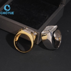 Anillos de Plata de Ley 925 con Moissanita para Hombre, Estilo HipHop, Joyería con Moissanita, Pasan la Prueba del Diamante, en Stock, GRA - Product Image 5