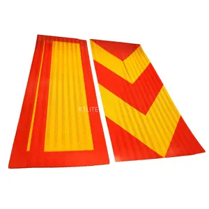 High Intensity Prismatic Chevron Heavy Vehicle Safety Rectangle Red And Yellow Rear Reflective Marking Plate