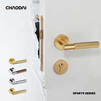 Vente directe d'usine, poignées de porte intérieures modernes en laiton, silencieuses, pour salle de bain et hôtel
