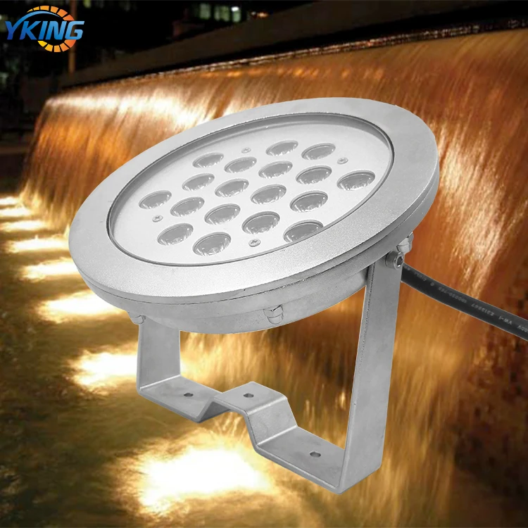 316L Stainless Steel Tempered Glass IP68 Waterproof RGB LED Pool Lights with RGB Control 80 CRI Dimmable for Garden Use