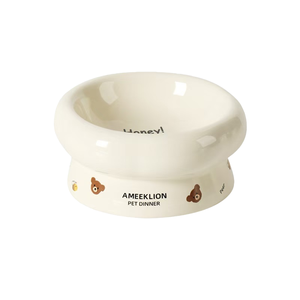 Nieuwe Aanwinst Bloemvormige Keramische Kattenvoederbak, Verhoogde Antislip Drinkbak voor Kleine Honden, OEM Logo Op Maat - Product Image 3