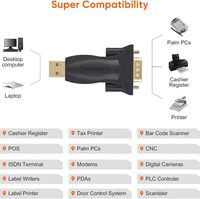 Adaptador USB 2,0 a RS232 Serial DB9 Compatible con Windows 11 10 8 7 Vista XP 2000 98 Linux Mac-Construido con FTDI para uso en computadoras portátiles