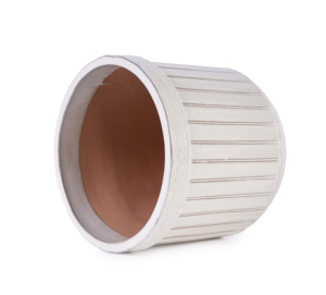 Juego de Cuatro Macetas de Cerámica Blanca Hechas a Mano, Disponibles al por Mayor, de 6, 8, 10 y 12 Pulgadas, con Líneas Verticales, para Suculentas y Cactus - Product Image 4