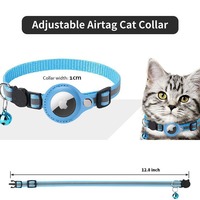 Collier Réglable en Nylon pour Chat avec Bande Réfléchissante et Laisse Souple pour Chien avec Support AirTag – Idéal pour l'Entraînement Canin (Vente en Gros)