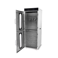 Grote capaciteit roterende dehydrator met 32 trays voor commercieel gebruik, geschikt voor voedsel, vlees en fruit.