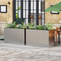 Pot de fleurs moderne personnalisé en fer chromé résistant à la corrosion, plateau pour plantes d'aéroport, pour jardin extérieur, maison, en métal