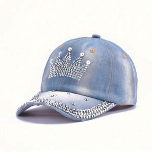 Gorras de Béisbol de 6 Paneles al por Mayor, Ecológicas, Promocionales, Unisex, de Tela Común con Diseño de Imagen, con Pedrería Brillante y Metal - Product Image 2