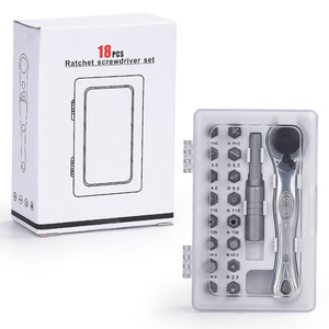 18 Pcs Ratchet <b>Screwdriver</b> Set With Interchangeable Bits For Diy Repair Tools - Product Image 1