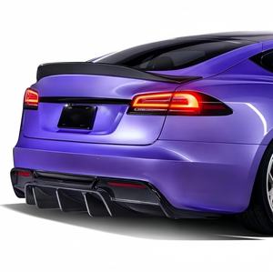 Kit carrosserie aérodynamique en fibre de carbone <span class=keywords><strong>s</strong></span>èche en forme de V <span class=keywords><strong>Tesla</strong></span> <span class=keywords><strong>Model</strong></span> <span class=keywords><strong>S</strong></span> 2022-2024 lèvre <span class=keywords><strong>avant</strong></span> jupe latérale diffuseur <span class=keywords><strong>coffre</strong></span> capot pare-chocs type V - Product Image 3