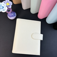 Sampul Buku Catatan Kulit Vegan Mewah Kustom Multifungsi A6 Planner 6 Cincin Emas Budget Binder Pink Binder Pebble Wallet Binder