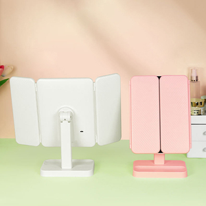 Factory Wholesale Folding 360 Degree <strong>Rectangle</strong> <strong>White</strong> Desktop <strong>Mirror</strong> Trifold Table <strong>Mirror</strong> Led Light up <strong>Mirror</strong> - Product Image 3
