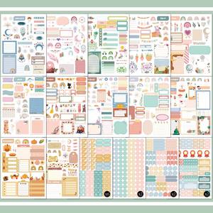 Adesivi Per pianificatori di estetica da 24 fogli Per confezione Adesivi Per pianificatori Per Scrapbook giorno settimana settimana - Product Image 1