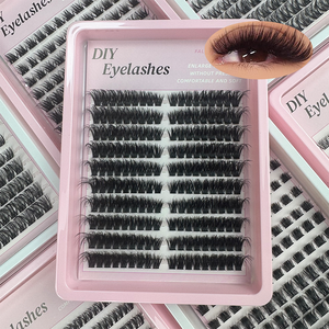 Kit <span class=keywords><strong>de</strong></span> Extensiones <span class=keywords><strong>de</strong></span> Pestañas en Racimo DIY con Logotipo Personalizado, 60D 80D 100D, con <span class=keywords><strong>Pinzas</strong></span> y Pegamento, Racimos <span class=keywords><strong>de</strong></span> Pestañas Individuales Suaves y Naturales - Product Image 3