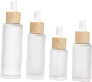 Wholesale 30 ml 50 ml 100 ml Frost clear Hair Oil <b>Bottle</b> with <b>Dropper</b> and Rose Gold Lids for Oil Packing - Product Image 1