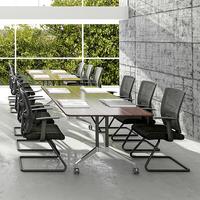 Table de réunion de bureau stratifiée avec plateau pliable pour salle de conférence