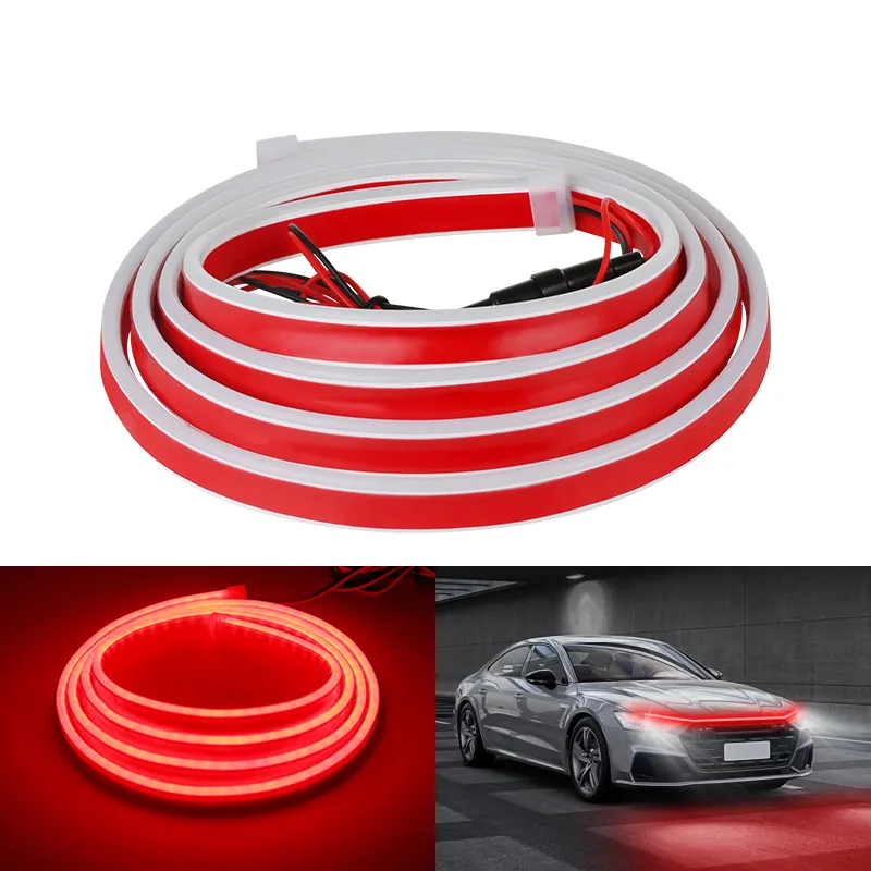 Car Led Tail Strip Light Start Up Scanning Through Type Daytime Running Light Hood Decoration LED Modification Lights