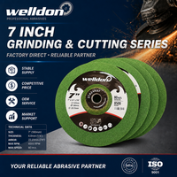 Disque de meulage Welldon de 7 pouces (180 mm) pour métal et acier inoxydable, 6,0 mm T27, centre défoncé, roue abrasive certifiée MPA ISO