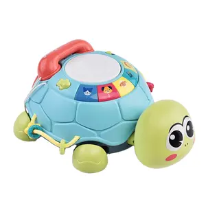 Children hand beat drum music early education story machine funny crawling turtle telephone baby toys