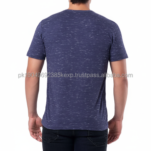 เสื้อยืดโลโก้สั่งทำ สีกรมท่า ผ้าคอตตอนผสมโพลีเอสเตอร์ 100% ระบายอากาศได้ดี สำหรับผู้ชายและผู้หญิง สวมใส่สบายในฤดูร้อน แขนสั้น ใช้ครั้งเดียว แห้งเร็ว ด้านหน้า - Product Image 1