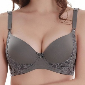 Sujetador de cobertura total para mujer, tallas grandes, con aros, de satén jacquard, copa delgada moldeada, tirantes fijos, estilo <span class=keywords><strong>corazón</strong></span>, venta al por mayor - Product Image 1