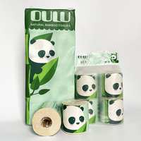Papier toilette en bambou doux à 4 plis, personnalisé, vente en gros d'usine, rouleau de papier toilette jetable de haute qualité
