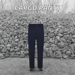 Pantalon cargo de haute qualité, décontracté, pour l'extérieur, la randonnée, uniforme scolaire, taille élastique, coupe ample, teint uni, droit - Product Image 2