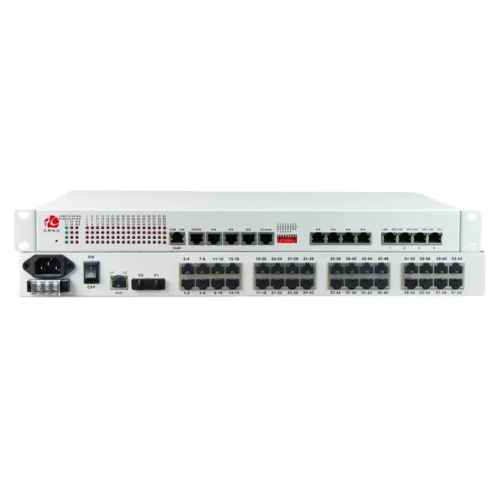 Best Price Mux 64E1 PDH Fiber Multiplexer 64 Channel E1 to Optical Fiber Converter With 4GE