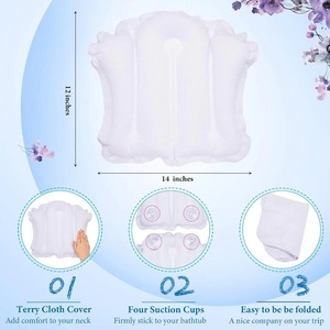 PVC multifunctional inflatable pillow, baby bath non slip pad, adult bathtub pillow, bath neck pillow, divine device, inflatable - Product Image 4