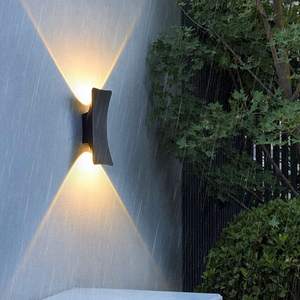 مصباح جداري LED عصري خارجي بإضاءة لأعلى ولأسفل، تركيبات إضاءة شمعدان مقاومة للماء، مصباح حائط من الألومنيوم للاستخدام الداخلي والخارجي - Product Image 4