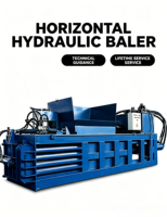 Presse à balles horizontale hydraulique entièrement automatique Genrytech pour métaux de rebut, compacteur d'aluminium 18,5 kW haute performance