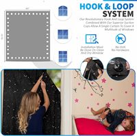 Cortina Opaca Portátil para Ventana con Ventosas y Velcro, Cortina Opaca Temporal para Habitación Infantil, Habitación de Viaje