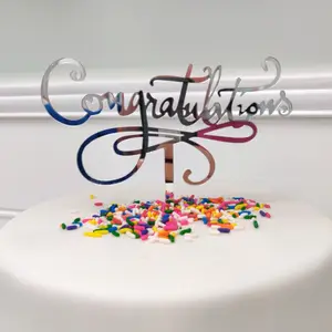 Fabbrica direttamente vendita calda forniture di laurea congratulazioni Grad lo hai fatto decorazioni per torte in acrilico dorato