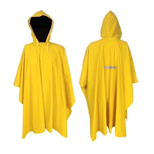 定制标志聚氯乙烯雨衣防水雨衣0.35毫米聚氯乙烯聚酯重型夹克聚氯乙烯雨披户外