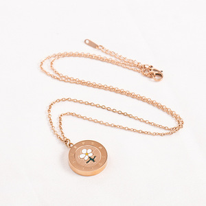 yunnique Stainless Steel Rose Gold Flower Pendant Necklace With Essential Oil For Mosquito Repellent <b>Gift</b> - Product Image 4