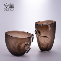 Verre brun clair Art déco européen fait à la main pour intérieurs Style minimaliste rustique pour décor de restaurants