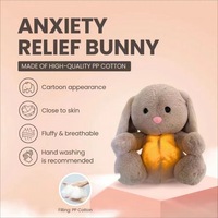 Mignon lapin en peluche poupée sensorielle jouet doux en peluche sommeil musique sucette bébé lumière jouets en peluche