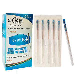 Agopuntura con manico in rame aghi per agopuntura ago con tubo a secco produttore 100 pz/scatola - Product Image 1