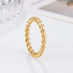 Anillos de Acero Inoxidable de Diseño Simple, Anillo Espiral Chapado en Oro, Joyería - Product Image 5