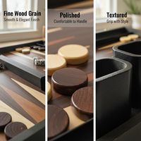 Set Backgammon Kayu 15-Inci Papan Lipat Besar Permainan Perjalanan Portabel Permainan Papan Klasik untuk Dewasa & Anak-Anak Hadiah Sempurna