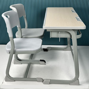 <span class=keywords><strong>ชุด</strong></span><span class=keywords><strong>โต๊ะ</strong></span>และเก้าอี้เรียนแบบคู่สำหรับโรงเรียนประถมศึกษา ทำจากเหล็กและพลาสติก สำหรับห้องเรียนฝึกอบรมเฟอร์นิเจอร์สีตามสั่ง - Product Image 1