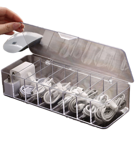 Venta al por Mayor, Caja Organizadora de Escritorio de Plástico Premium con 8 Compartimentos, para Cables y Accesorios - Product Image 4