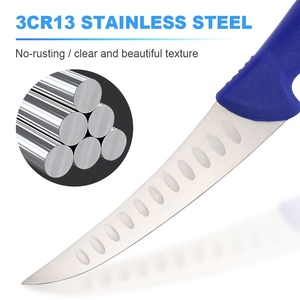 Dao bếp YUEYANG cán công thái học, lưỡi cong, dao chặt thịt kiểu Cimeter, có rãnh Granton, cán bằng nylon - Product Image 2