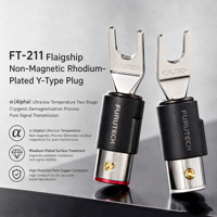 Connecteur banane YIVO HIFI non magnétique plaqué or 24 carats/plaqué rhodium, connecteur en U / fourche pour câble de haut-parleur audiophile
