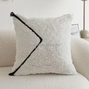 Le plus récent géométrique Boho jeter taie d'oreiller marocain touffeté housses de coussin 45x45cm coussins pour la décoration intérieure jeter taie d'oreiller