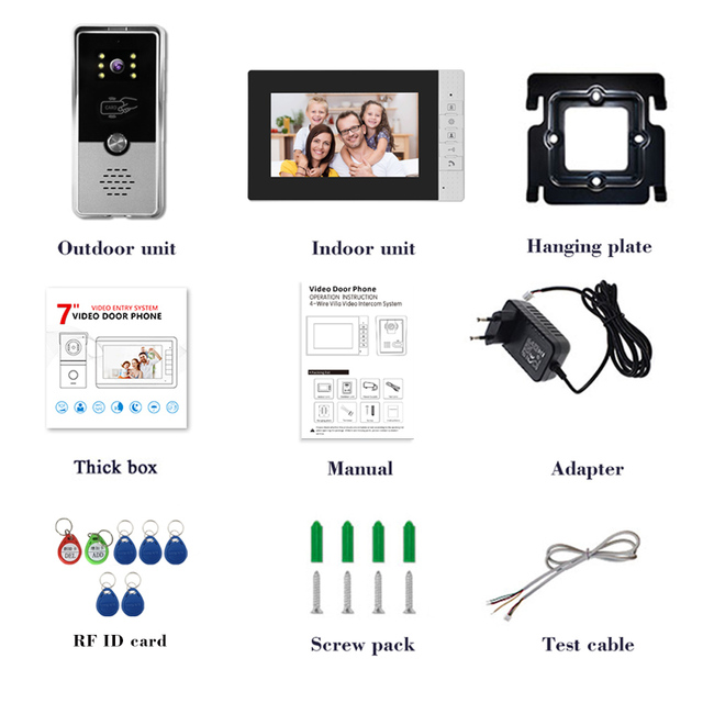 Professional RVV4 Wired Inch Video Door Phone Simply Video Doorbell Made in China