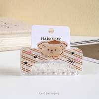 MUJU K003 Pinces à cheveux en PVC 8cm 25g Motif Animal Ours Lapin Chat Kawaii Logo Personnalisé Carte Mode Femme